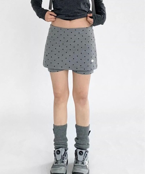 VIBGYOR(ヴィブジョー)の「【LAMPOON】ドットレイヤードスカパン(スカート・レディース・グレー・LARGE/MEDIUM/SMALL)」の6枚目の写真