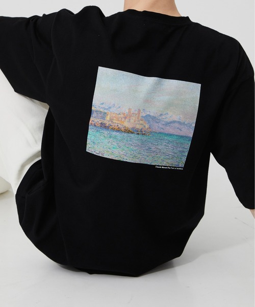 PUBLIC TOKYO（パブリックトウキョウ）の「MONET TEE /夏服/クラフィックT/プリントT/アートT/洗濯可/コットン100%（Tシャツ/カットソー・メンズ・ホワイト/ブラック・2/1）」の2枚目の写真