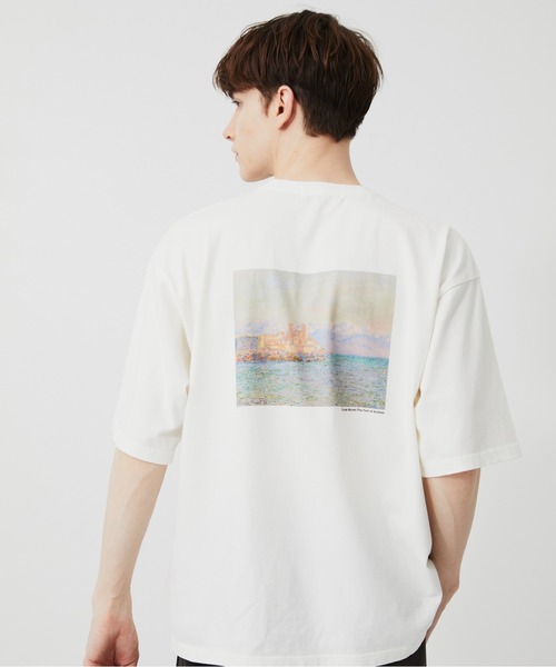 PUBLIC TOKYO（パブリックトウキョウ）の「MONET TEE /夏服/クラフィックT/プリントT/アートT/洗濯可/コットン100%（Tシャツ/カットソー・メンズ・ホワイト/ブラック・2/1）」の9枚目の写真