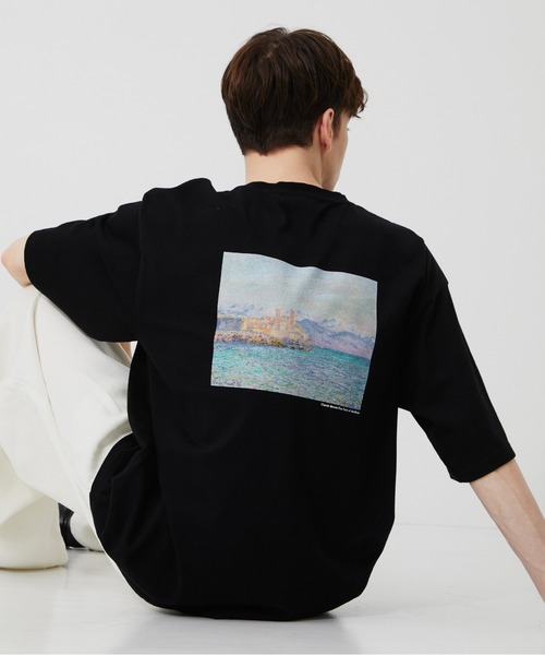 PUBLIC TOKYO（パブリックトウキョウ）の「MONET TEE /夏服/クラフィックT/プリントT/アートT/洗濯可/コットン100%（Tシャツ/カットソー・メンズ・ホワイト/ブラック・2/1）」の21枚目の写真