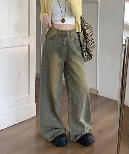 gossip!ロサンゼルス(ゴシップロサンゼルス)の「Y2K サンドベージュ ワイドデニム(デニムパンツ・レディース・ブラウン・M)」の13枚目の写真