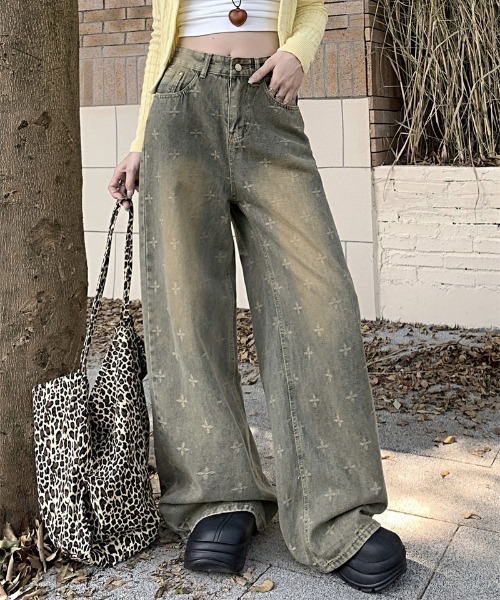 gossip!ロサンゼルス(ゴシップロサンゼルス)の「Y2K サンドベージュ ワイドデニム(デニムパンツ・レディース・ブラウン・M)」の9枚目の写真