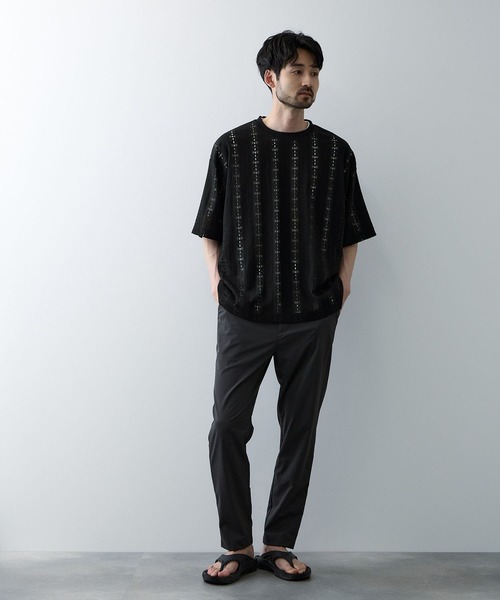 URBAN COLLECTION(アーバンコレクション)の「URBAN COLECTION オーバーサイズ透かし編みアンサンブル(Tシャツ/カットソー・メンズ・ブラウン/オフホワイト/ブラック・L/XL/S/M)」の9枚目の写真
