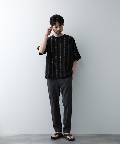 URBAN COLLECTION(アーバンコレクション)の「URBAN COLECTION オーバーサイズ透かし編みアンサンブル(Tシャツ/カットソー・メンズ・ブラウン/オフホワイト/ブラック・L/XL/S/M)」の10枚目の写真