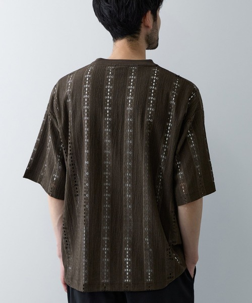 URBAN COLLECTION(アーバンコレクション)の「URBAN COLECTION オーバーサイズ透かし編みアンサンブル(Tシャツ/カットソー・メンズ・ブラウン/オフホワイト/ブラック・L/XL/S/M)」の13枚目の写真