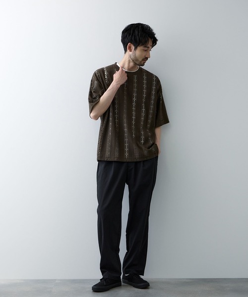 URBAN COLLECTION(アーバンコレクション)の「URBAN COLECTION オーバーサイズ透かし編みアンサンブル(Tシャツ/カットソー・メンズ・ブラウン/オフホワイト/ブラック・L/XL/S/M)」の16枚目の写真