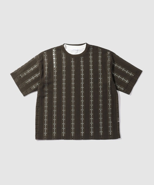URBAN COLLECTION(アーバンコレクション)の「URBAN COLECTION オーバーサイズ透かし編みアンサンブル(Tシャツ/カットソー・メンズ・ブラウン/オフホワイト/ブラック・L/XL/S/M)」の19枚目の写真