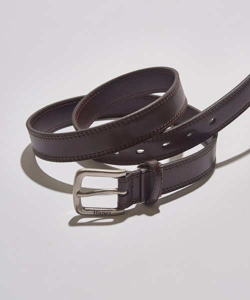 HANES(ヘインズ)の「【Hanes】30mmプレーンベルト HA-11(ベルト・メンズ・ダークブラウン/ブラック/ブラウン・FREE)」の2枚目の写真