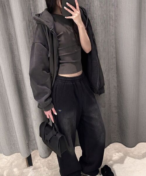ABEEHUMS(アビハムズ)の「ヴィンテージフェイディングウォッシングワイドパンツ ABH365-314 ブラック(スウェットパンツ・レディース・ブラック・SMALL/MEDIUM)」の3枚目の写真
