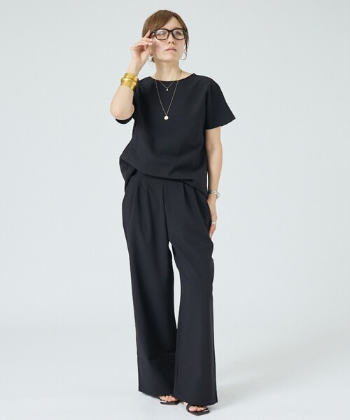 DESIGNWORKS(デザインワークス)の「【一部店舗限定】【セットアップ対応】リネン調ワイドパンツ(その他パンツ・レディース・ブラック/グレー/ライトグレー・フリー)」の7枚目の写真