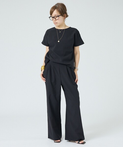 DESIGNWORKS(デザインワークス)の「【一部店舗限定】【セットアップ対応】リネン調ワイドパンツ(その他パンツ・レディース・ブラック/グレー/ライトグレー・フリー)」の8枚目の写真