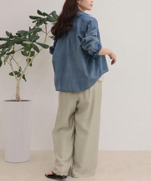 fredy emue（フレディエミュ）の「シャイニーギャザーイージーパンツ（その他パンツ・レディース・ブラック/ベージュ/チャコールグレー/ピンク・38/36）」の21枚目の写真