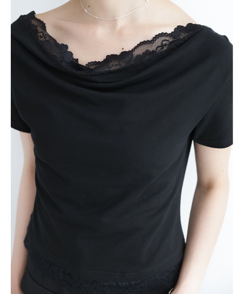 fifth（フィフス）の「レースドッキングドレーププルオーバー（Tシャツ/カットソー・レディース・ブラック・M）」の5枚目の写真