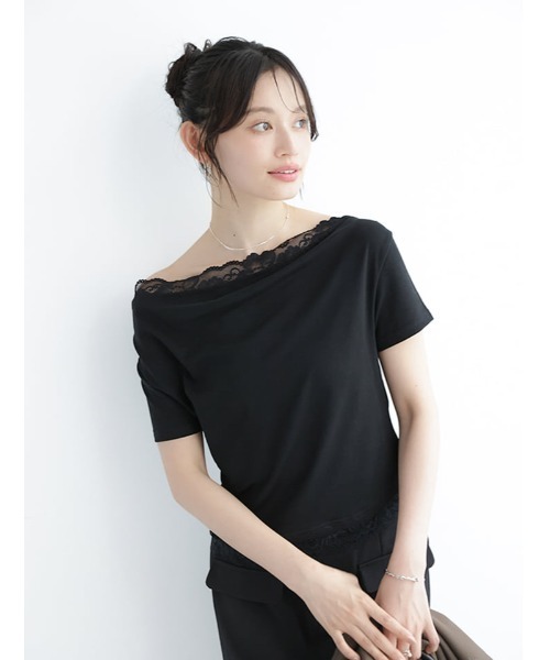fifth（フィフス）の「レースドッキングドレーププルオーバー（Tシャツ/カットソー・レディース・ブラック・M）」の14枚目の写真