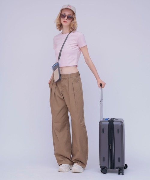 Out n About(アウトナバウト)の「【TRANSIT LOUNGE/トランジット ラウンジ】別注 CARRY CASE 40L 機内持ち込み可能(スーツケース/キャリーバッグ・レディース・チャコールグレー/ピンク/ミント・FREE)」の4枚目の写真