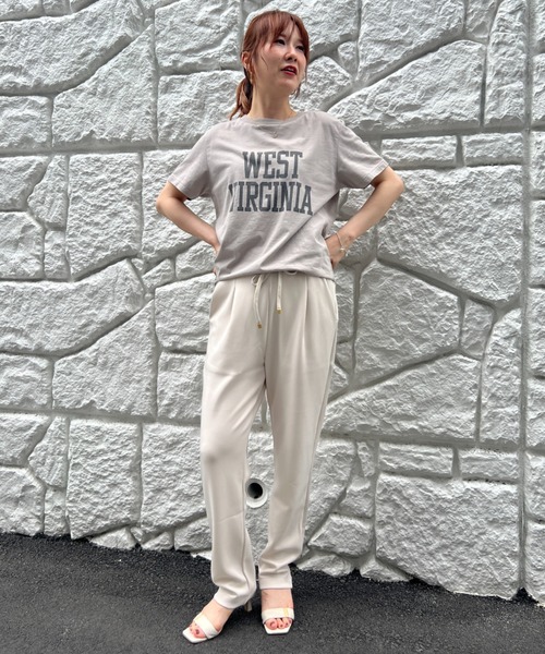 DESIGNWORKS（デザインワークス）の「【一部店舗限定】【追加】アクアジャージテーパードパンツ（その他パンツ・レディース・ブラック/アイボリー/グレイッシュベージュ・38/36）」の14枚目の写真