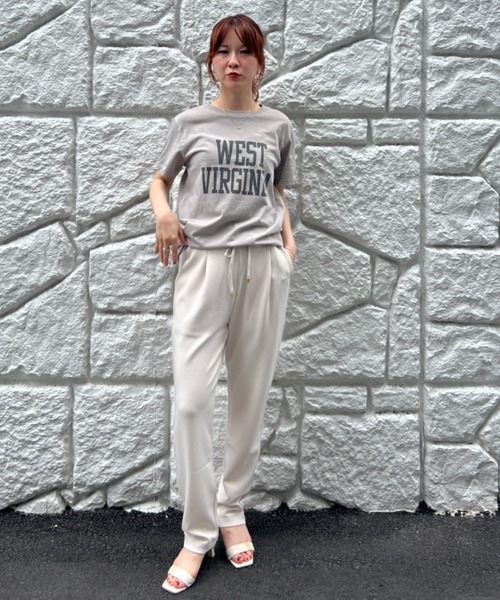 DESIGNWORKS（デザインワークス）の「【一部店舗限定】【追加】アクアジャージテーパードパンツ（その他パンツ・レディース・ブラック/アイボリー/グレイッシュベージュ・38/36）」の15枚目の写真