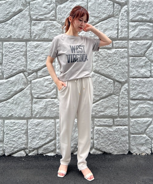 DESIGNWORKS（デザインワークス）の「【一部店舗限定】【追加】アクアジャージテーパードパンツ（その他パンツ・レディース・ブラック/アイボリー/グレイッシュベージュ・38/36）」の16枚目の写真