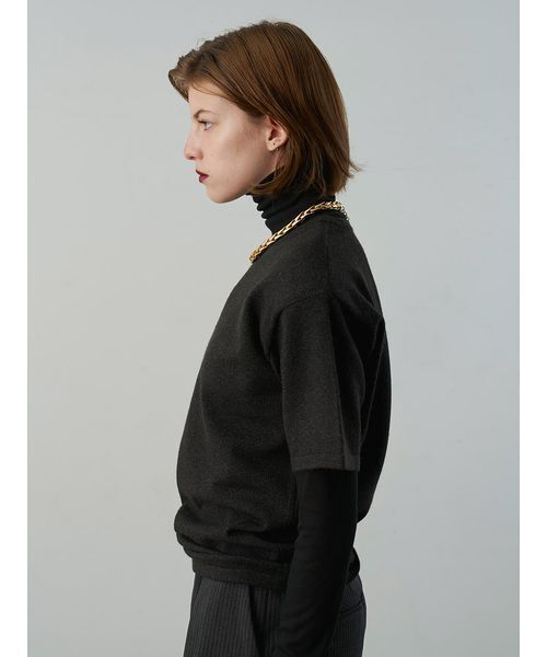 Henon.(ヘノン)の「ハーフスリーブニットトップス(ニット/セーター・レディース・ベージュ/グレー・F)」の14枚目の写真
