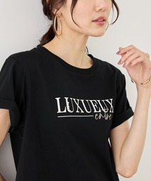 パール付きロゴTシャツ/UVカット・接触冷感・汗染み防止