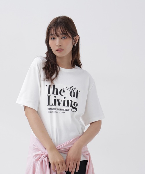 NATURAL BEAUTY BASIC(ナチュラルビューティーベーシック)の「ボクシーロゴTシャツ(Tシャツ/カットソー・レディース・チャコールグレー/オフホワイト・FREE)」の8枚目の写真