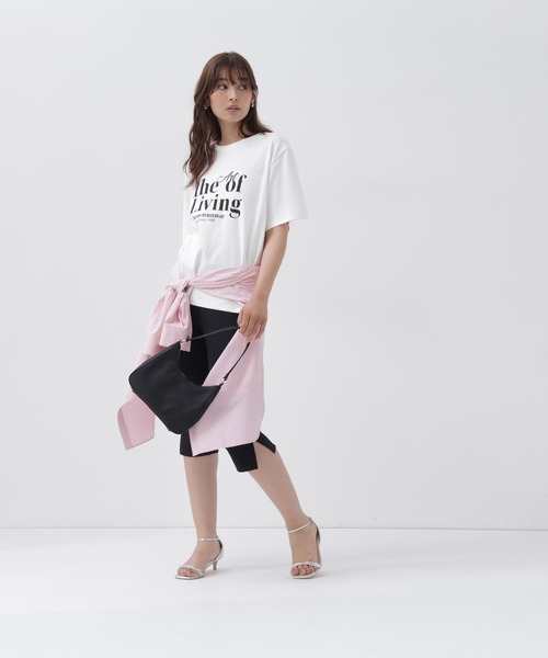 NATURAL BEAUTY BASIC(ナチュラルビューティーベーシック)の「ボクシーロゴTシャツ(Tシャツ/カットソー・レディース・チャコールグレー/オフホワイト・FREE)」の9枚目の写真