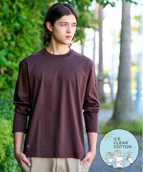 DRESSTERIOR(ドレステリア)の「【接触冷感/抗菌防臭/消臭】ICE CLEAR COTTON クルーネックロンT(Tシャツ/カットソー・メンズ・ブラウン系その他/ホワイト/ブラック・91/90/92/94)」の3枚目の写真