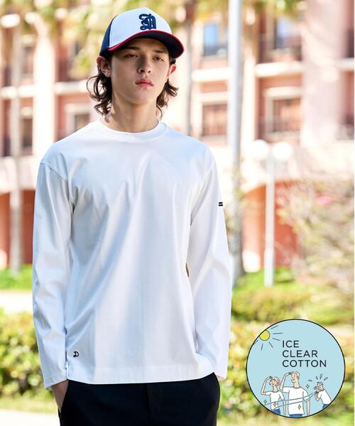 DRESSTERIOR(ドレステリア)の「【接触冷感/抗菌防臭/消臭】ICE CLEAR COTTON クルーネックロンT(Tシャツ/カットソー・メンズ・ブラウン系その他/ホワイト/ブラック・91/90/92/94)」の1枚目の写真