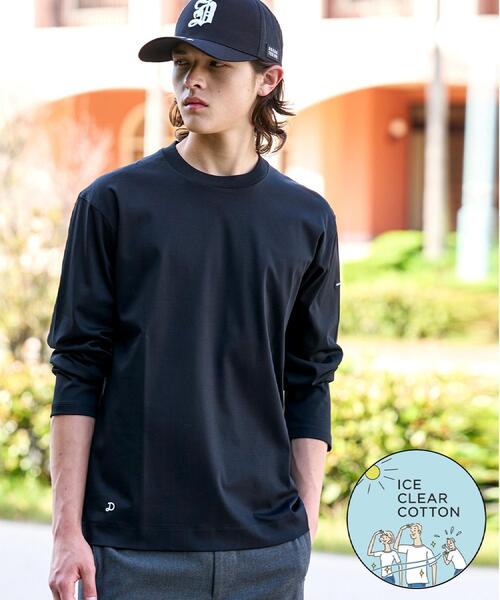DRESSTERIOR(ドレステリア)の「【接触冷感/抗菌防臭/消臭】ICE CLEAR COTTON クルーネックロンT(Tシャツ/カットソー・メンズ・ブラウン系その他/ホワイト/ブラック・91/90/92/94)」の2枚目の写真