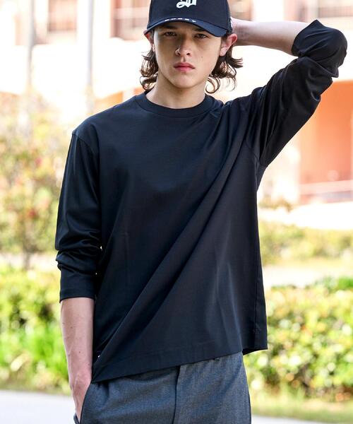 DRESSTERIOR(ドレステリア)の「【接触冷感/抗菌防臭/消臭】ICE CLEAR COTTON クルーネックロンT(Tシャツ/カットソー・メンズ・ブラウン系その他/ホワイト/ブラック・91/90/92/94)」の6枚目の写真