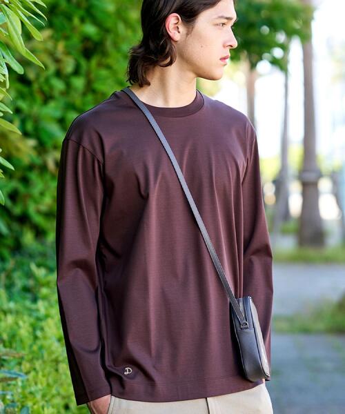 DRESSTERIOR(ドレステリア)の「【接触冷感/抗菌防臭/消臭】ICE CLEAR COTTON クルーネックロンT(Tシャツ/カットソー・メンズ・ブラウン系その他/ホワイト/ブラック・91/90/92/94)」の8枚目の写真