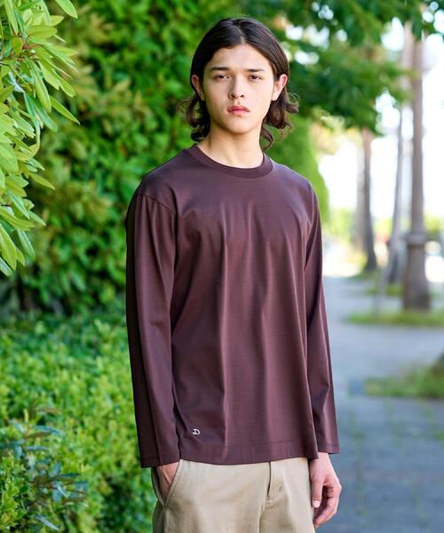 DRESSTERIOR(ドレステリア)の「【接触冷感/抗菌防臭/消臭】ICE CLEAR COTTON クルーネックロンT(Tシャツ/カットソー・メンズ・ブラウン系その他/ホワイト/ブラック・91/90/92/94)」の22枚目の写真