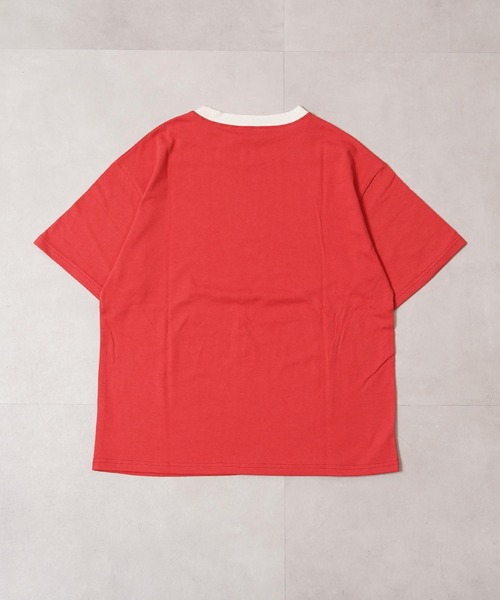 1111clothing(ワンフォークロージング)の「リンガーネック フラワーTシャツ / Ringer Neck Flower T-shirt(Tシャツ/カットソー・レディース・チャコールグレー/レッド・FREE)」の18枚目の写真