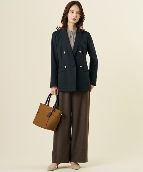 J.PRESS(ジェイプレス)の「T/W ギャバ ダブル ジャケット(テーラードジャケット・レディース・ブラウン系/ネイビー系・T15/T13)」の8枚目の写真