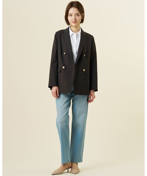 J.PRESS(ジェイプレス)の「T/W ギャバ ダブル ジャケット(テーラードジャケット・レディース・ブラウン系/ネイビー系・T15/T13)」の10枚目の写真