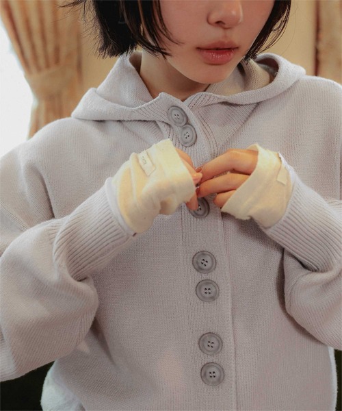 miette（ミエット）の「スタンドフードニットプルオーバー（ニット/セーター・レディース・ライトグレー/ブラウン/ブラック・FREE）」の13枚目の写真