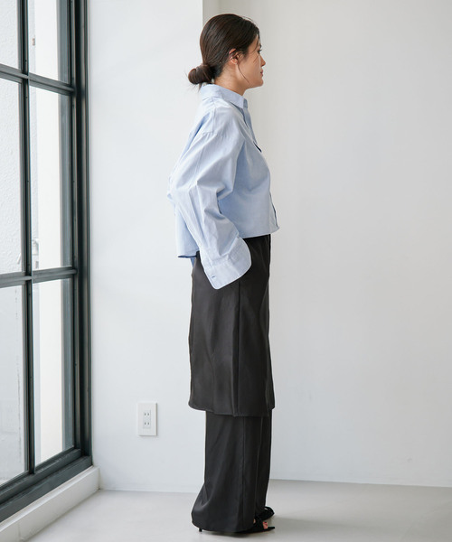 IENA(イエナ)の「レイヤースカートセットイージーパンツ(その他パンツ・レディース・チャコールグレー/ブラック・38/36)」の9枚目の写真