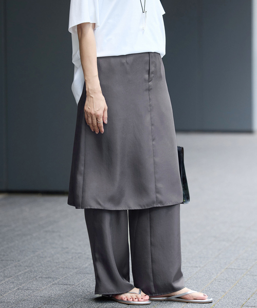 IENA(イエナ)の「レイヤースカートセットイージーパンツ(その他パンツ・レディース・チャコールグレー/ブラック・38/36)」の14枚目の写真