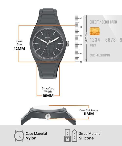 FOSSIL(フォッシル)の「フォッシル 腕時計 メンズ アナログ シリコン FS6179(アナログ腕時計・メンズ・グレー・FREE)」の5枚目の写真