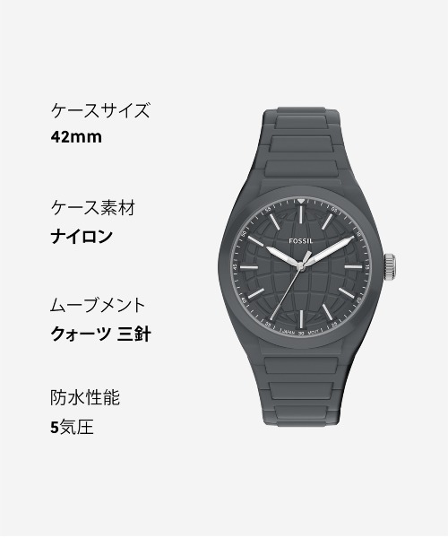 FOSSIL(フォッシル)の「フォッシル 腕時計 メンズ アナログ シリコン FS6179(アナログ腕時計・メンズ・グレー・FREE)」の10枚目の写真
