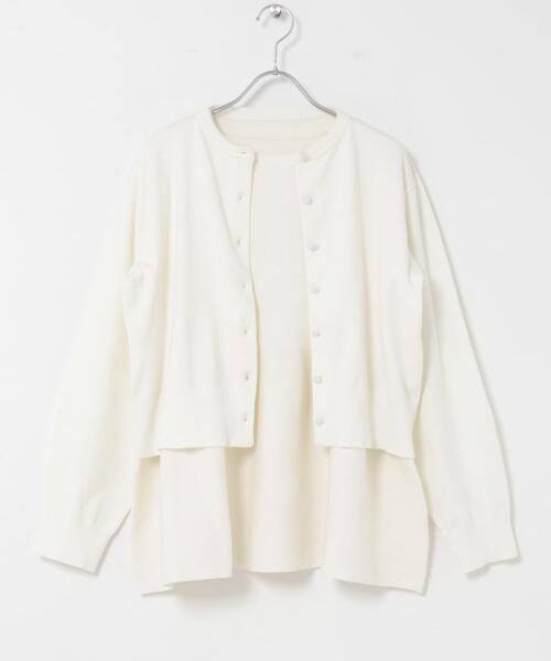 URBAN RESEARCH ROSSO WOMEN(アーバンリサーチ ロッソ)の「『WEB/一部店舗限定』フォルムニットアンサンブル(ニット/セーター・レディース・ホワイト/ネイビー・FREE)」の20枚目の写真