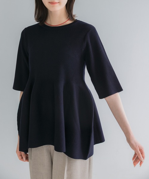 URBAN RESEARCH ROSSO WOMEN(アーバンリサーチ ロッソ)の「『WEB限定』フォルムニットアンサンブル(ニット/セーター・レディース・ホワイト/ネイビー・FREE)」の6枚目の写真