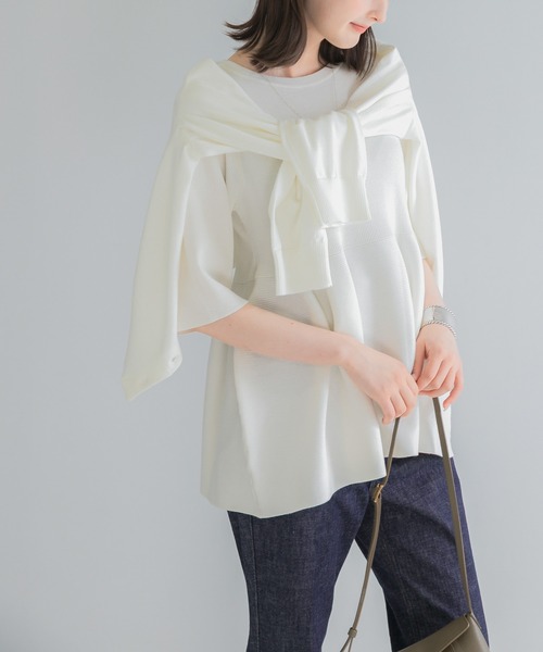URBAN RESEARCH ROSSO WOMEN(アーバンリサーチ ロッソ)の「『WEB限定』フォルムニットアンサンブル(ニット/セーター・レディース・ホワイト/ネイビー・FREE)」の8枚目の写真