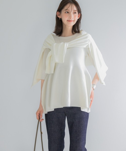 URBAN RESEARCH ROSSO WOMEN(アーバンリサーチ ロッソ)の「『WEB限定』フォルムニットアンサンブル(ニット/セーター・レディース・ホワイト/ネイビー・FREE)」の9枚目の写真