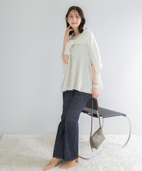 URBAN RESEARCH ROSSO WOMEN(アーバンリサーチ ロッソ)の「『WEB限定』フォルムニットアンサンブル(ニット/セーター・レディース・ホワイト/ネイビー・FREE)」の13枚目の写真