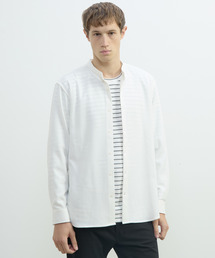 MEN'S MELROSE（メンズメルローズ）の「テックウーリースタンダードバンドカラーシャツ（シャツ/ブラウス）」