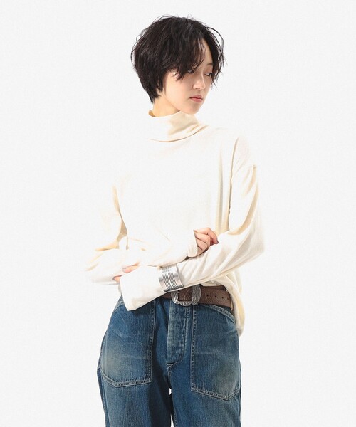 BEAMS BOY(ビームスボーイ)の「ヘム ドロー ストリング タートル(Tシャツ/カットソー・レディース・パープル/ネイビー/サックスブルー/ナチュラル・0/1/2)」の1枚目の写真