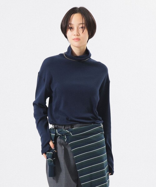 BEAMS BOY(ビームスボーイ)の「ヘム ドロー ストリング タートル(Tシャツ/カットソー・レディース・パープル/ネイビー/サックスブルー/ナチュラル・0/1/2)」の2枚目の写真