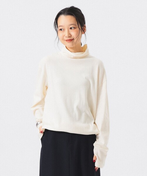 BEAMS BOY(ビームスボーイ)の「ヘム ドロー ストリング タートル(Tシャツ/カットソー・レディース・パープル/ネイビー/サックスブルー/ナチュラル・0/1/2)」の10枚目の写真