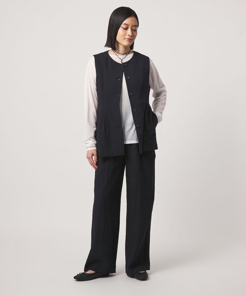 A DAY IN THE LIFE UNITED ARROWS(アデイインザライフユナイテッドアローズ)の「シボ ペプラムベスト+パンツ ‐セットアイテム・ウォッシャブル‐<A DAY IN THE LIFE>(ワンピース・レディース・ブラック/ダークブラウン/ネイビー・FREE)」の11枚目の写真